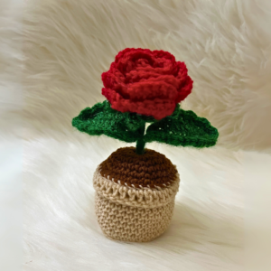 Rose - Crochet Flower Pot