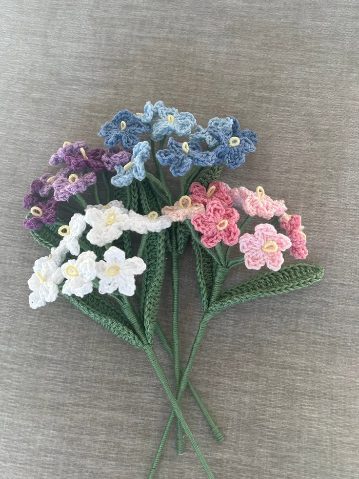 Forget Me Nots Bunch - Forever Crochet Flower