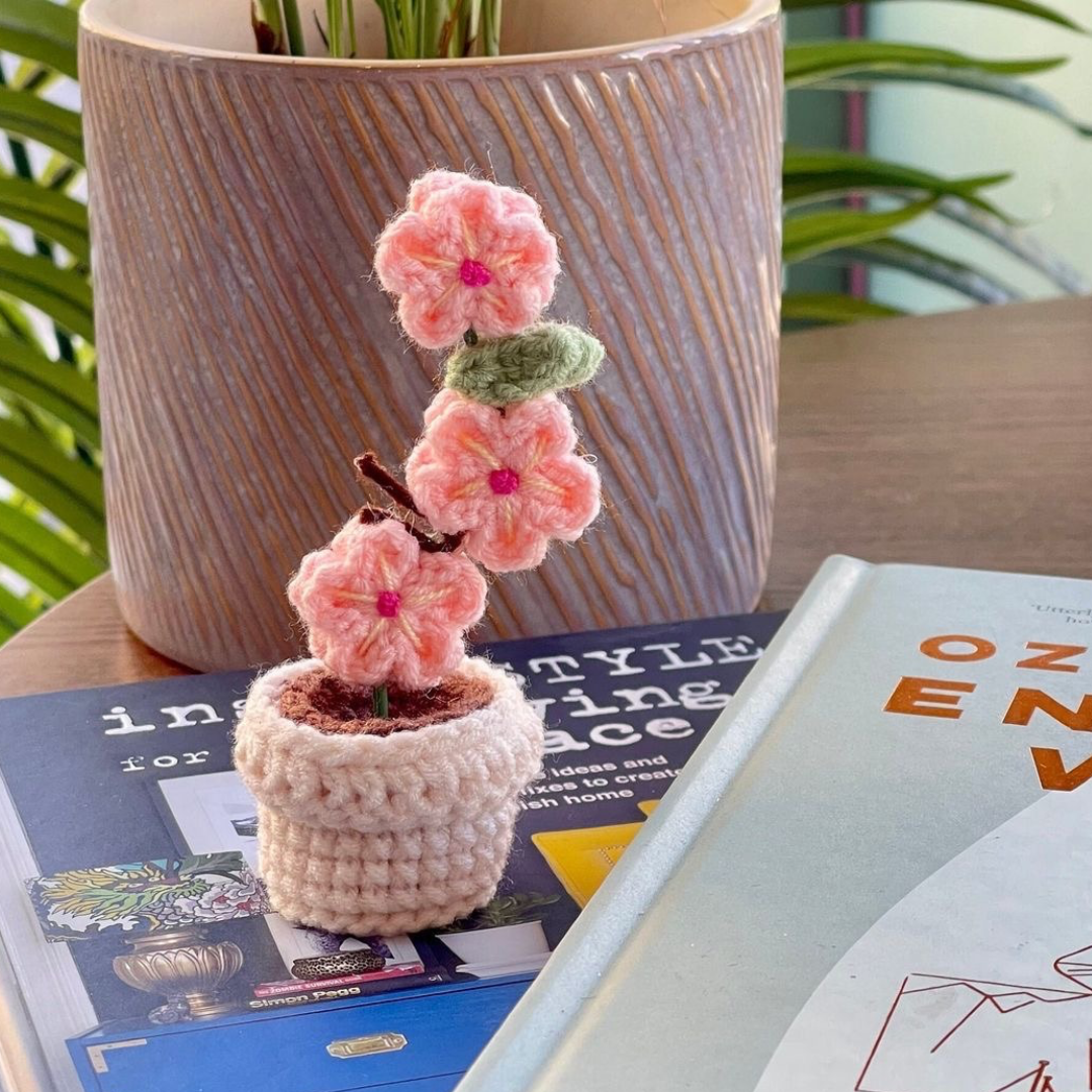 Sakura Pot – Crochet Flower Pot