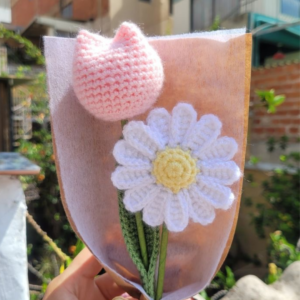 Daisy Tulip Duo – Crochet Bouquet