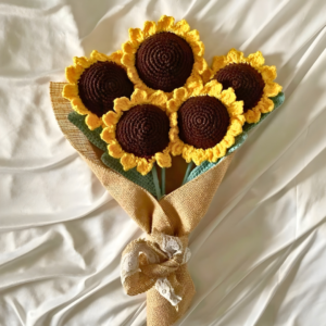 Rustic Rays – Crochet Sunflower Bouquet